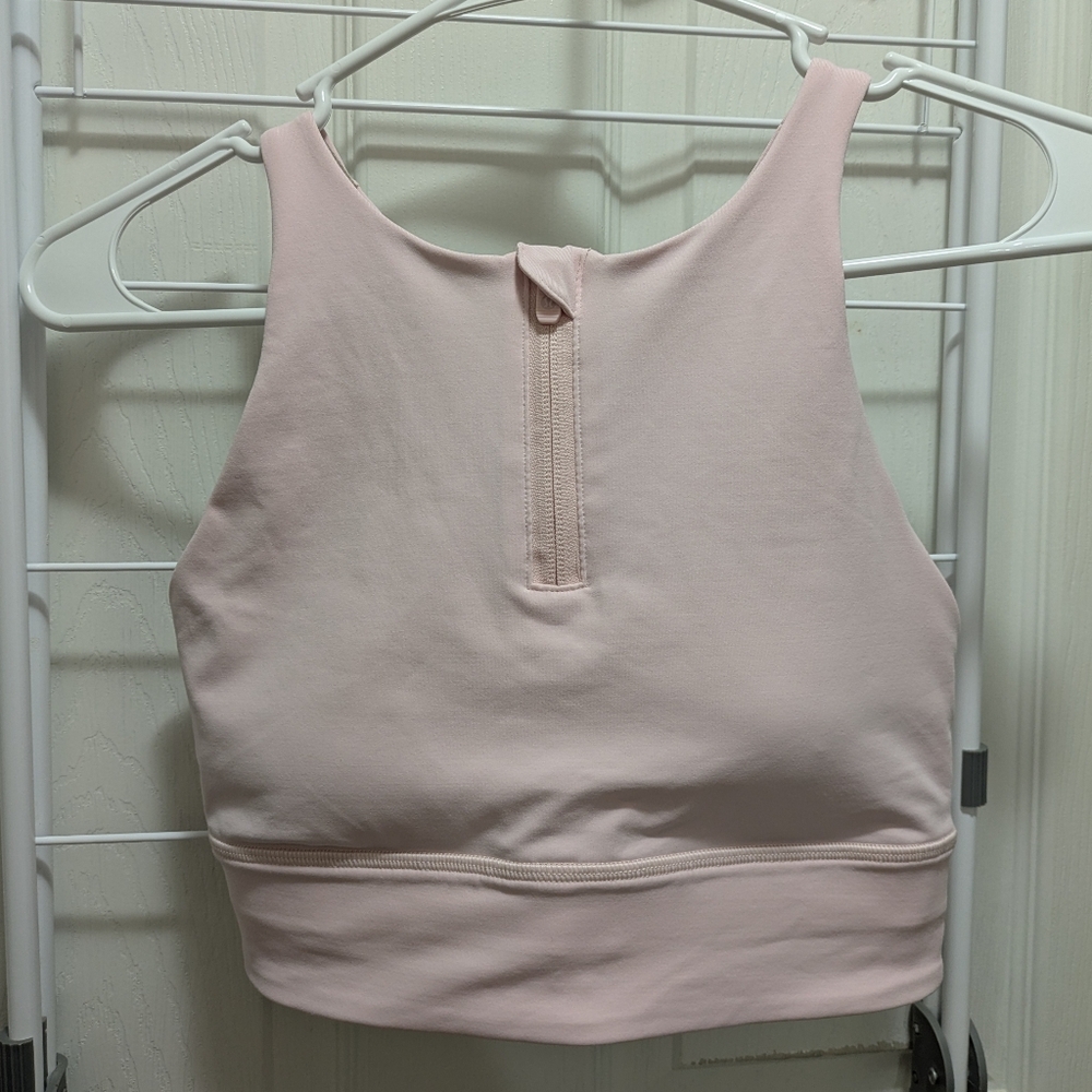 lululemon athletica High-Neck Blush Pink Zip-Back Sports Bra